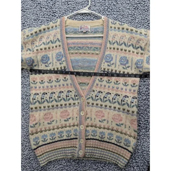 VTG Lady Clansman Cardigan Womens M Floral Grandma Cottagecore Scottish Wool - Picture 8 of 10